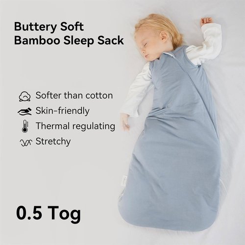 BubblePanda Bamboo Sleep Sack | Soft & Lightweight 0.5 Tog for Toddlers 2T-3T (24-36 Months)