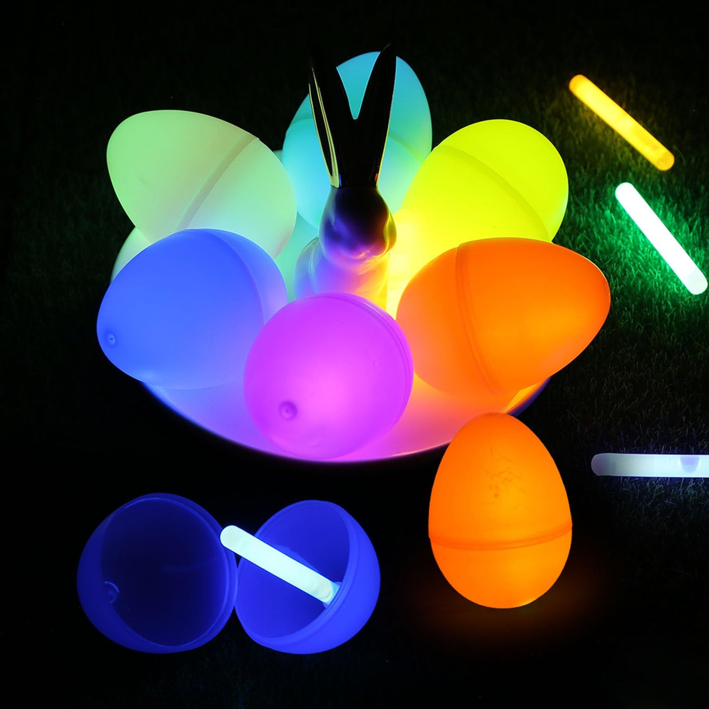 AMOR PRESENT 200 PCS Mini Glow Sticks, Glow in The Dark Small Sticker for Easter Eggs Fillers Hunt Game Party Decor Easter Basket Stuffers Weddings Classroom Decorations Prizes
