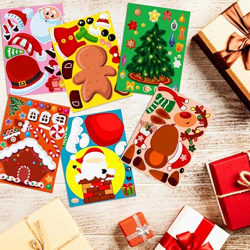 80UncleKimby 70 Sheets Christmas Stickers Bulk - 16 Festive Designs for Crafts & Gifts