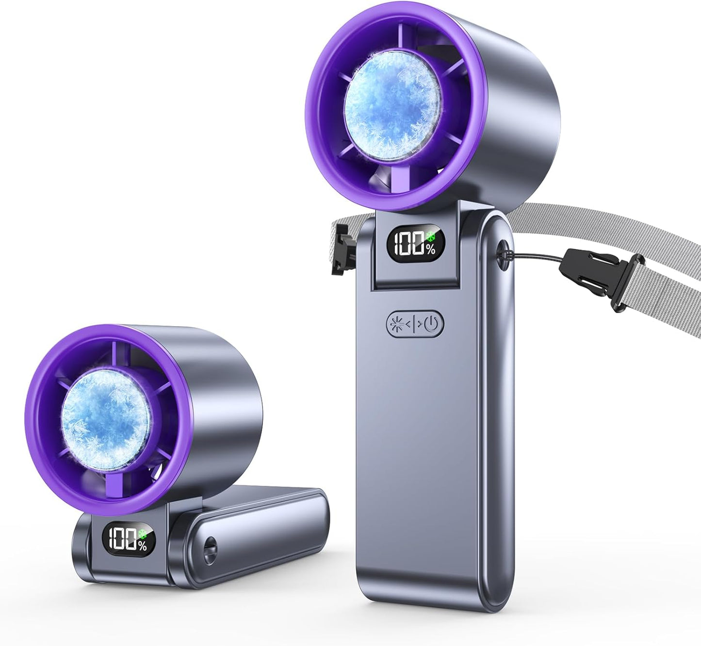 Skiennix Portable Handheld Turbo Fan - 199 Speed Personal Cooling Fan | 20H Rechargeable Battery, Grey Purple
