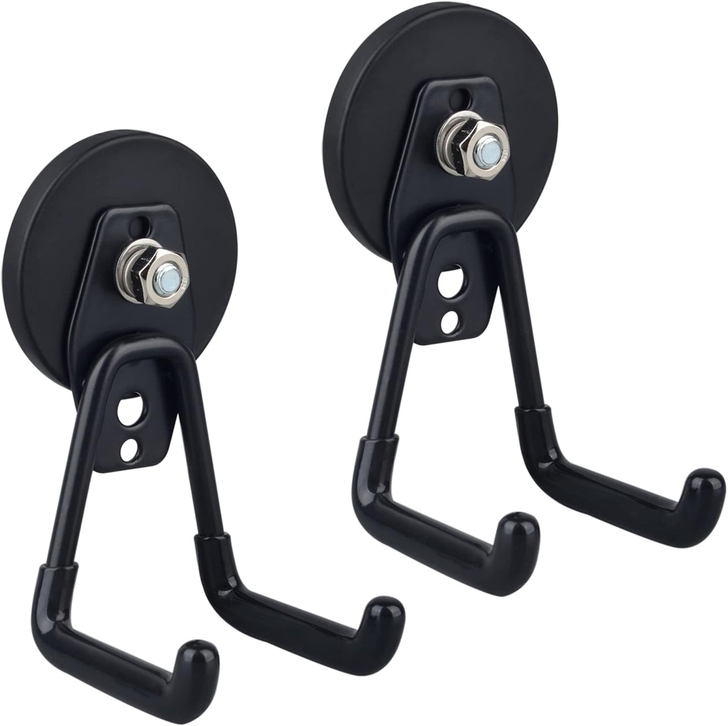 ULIBERMAGNET Heavy Duty Magnetic Hooks - Strong Storage Solution for Tools & Garage | 2 Pack (Black)
