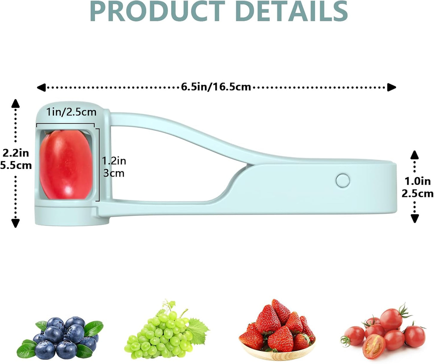 Luvan Grape Cutter - Stainless Steel Slicer for Toddlers | Cuts Grapes, Tomatoes & Strawberries into 4 Pieces