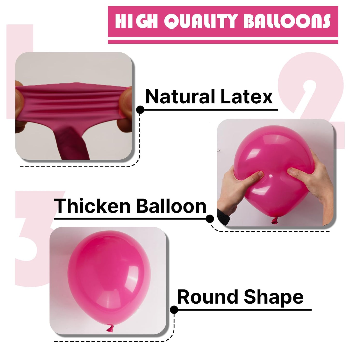 PartyWoo Hot Pink Balloons 127pcs Different Sizes of 36 18 12 10 5 Inch Magenta Fuchsia Balloon Arch Kit for Baby Shower Bachelorette Wedding Bridal Shower Birthday Party Decorations Pink-Y12