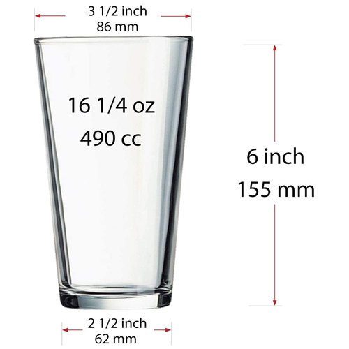 Drinking Glasses Set of 12-16 oz Glass Cups - Pint & Beer Glasses - Dishwasher Safe Water Glasses - Highball Tumblers