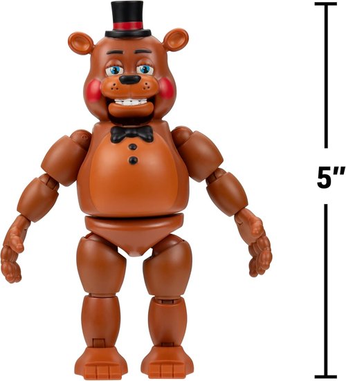 Jazwares Five Nights at Freddy's Toy Freddy - 5-Inch Articulated Figure with Jumpscare & Glow-in-the-Dark Eyes