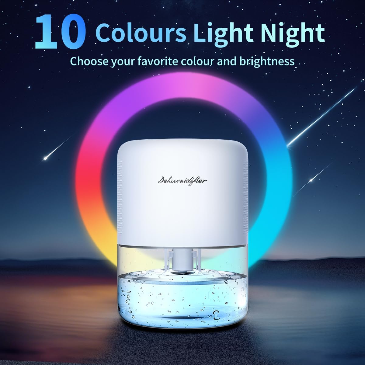 Skiennix Dehumidifier - Compact & Quiet 44oz Water Tank | Auto Defrost, 10 Colors, 4 Timer Options