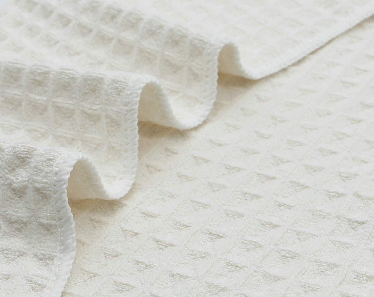 VeraSong Waffle Weave Kitchen Drying Towels - Thick Microfiber, Absorbent, Lint Free 16Inch x 24Inch 3 Pack Beige
