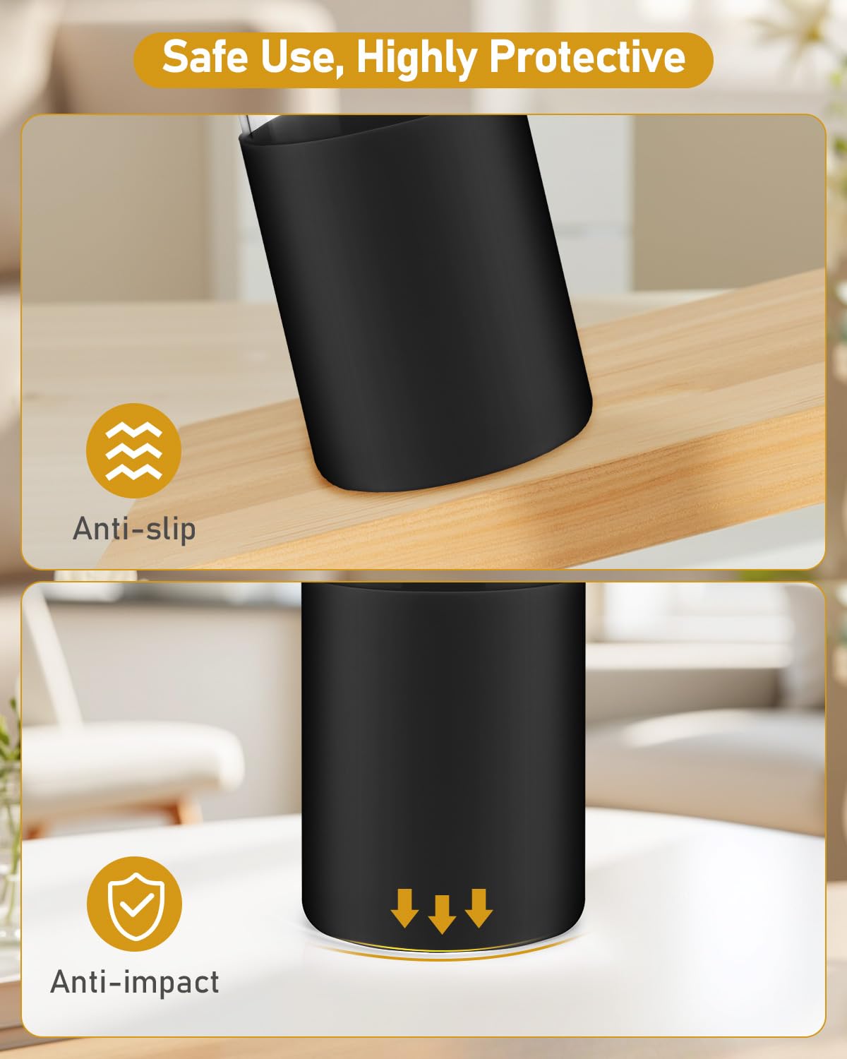 sungwoo Glass Cups with Lids and Straws, 4 Pack 16OZ Iced Coffee Cups with Silicone Sleeve, Glass Tumbler with Straw and Bamboo Lid, Home Essential Drinking Set for Juice, Cocktail and Latte Black