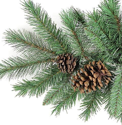 Faux Christmas Swag with Pine Cones - 32" Holiday Door Decor for Indoor/Outdoor Use
