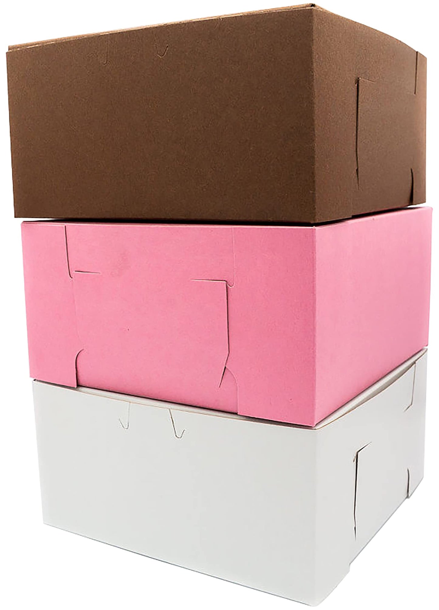 Made in USA 10" X 10" X 4" Recycled Chocolate Kraft Boxes for 6 Cupcakes with Scalloped Window & Inserts (Pack of 10 – Front Loading)