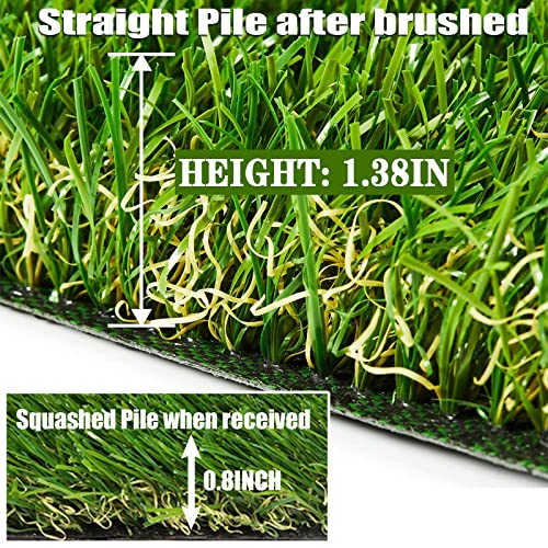 Artificial Turf 4x6 ft Green Realistic Fake Grass Rug with Drainage for Indoor Outdoor Lawn