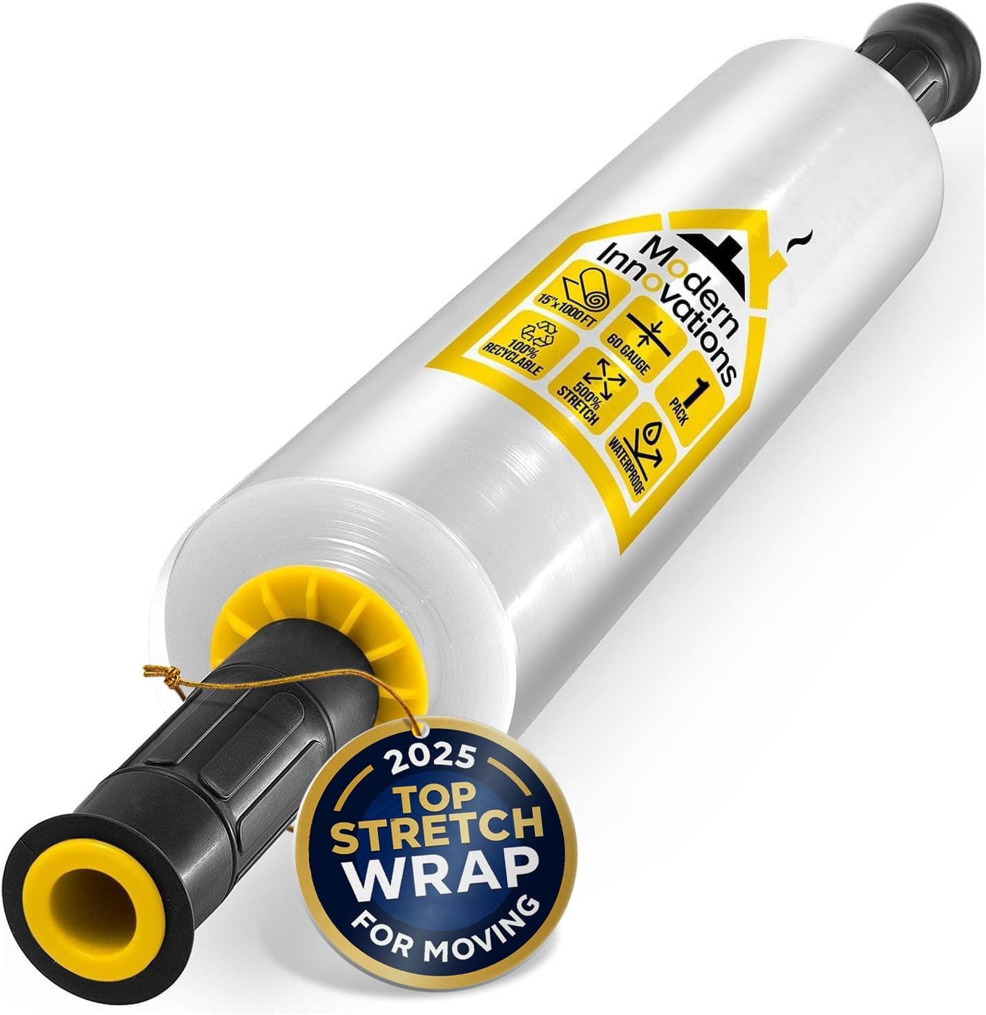 Modern Innovations 15-Inch Clear Stretch Wrap Roll - Heavy Duty 1000 Feet for Moving & Packing