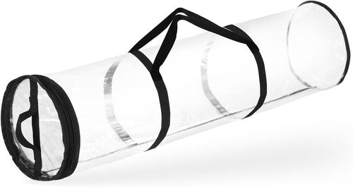 Hearth & Harbor Wrapping Paper Storage Container - Clear Holder for 14 Rolls | Tear-Proof Gift Organizer