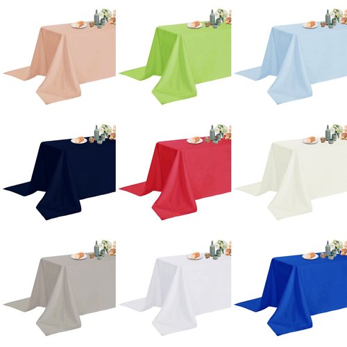 Fokitut 2 Pack Waterproof Rectangle Tablecloth, 60x102 Inch, Stain Resistant and Wrinkle Polyester Table Cloth, Fabric Table Cover for Kitchen Dining, Wedding, Party, Holiday Dinner-White