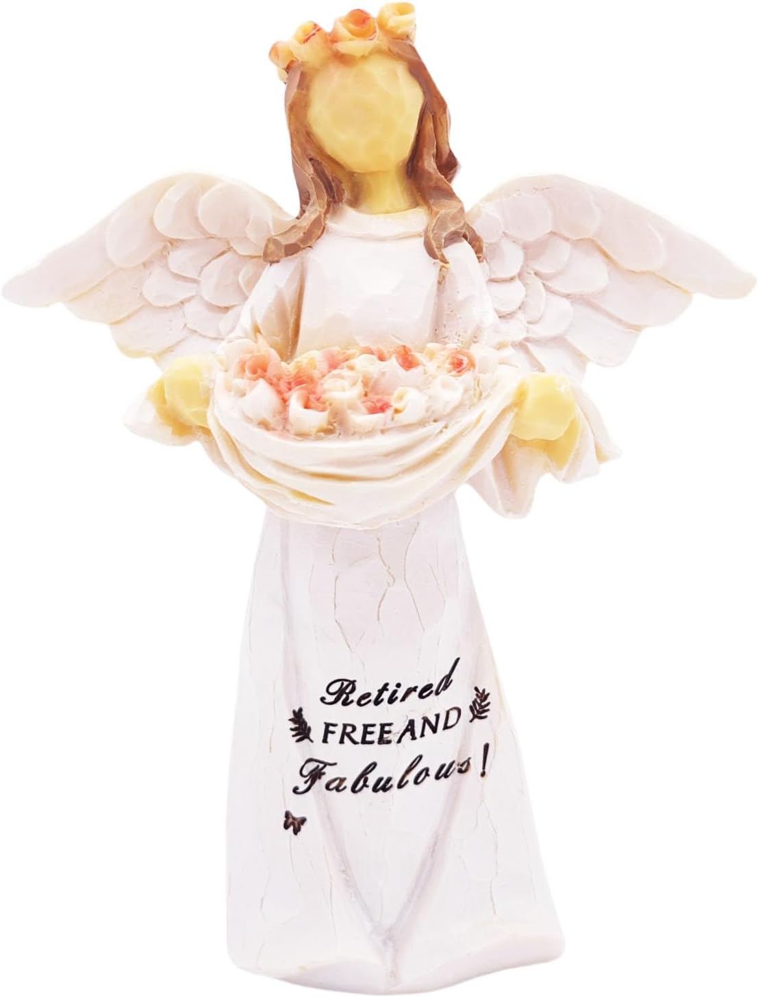 Skiennix Retirement Gift Angel Figurine - Handcrafted Sculpture for Retired Women | Free and Fabulous Decor