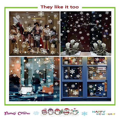 Snowflake Window Clings for Glass Windows Snow Spray, 321PCS Christmas Window Clings Winter Xmas Holiday Window Stickers Decals Decor, 9 Sheets Christmas Decorations for Office Clearance Indoor