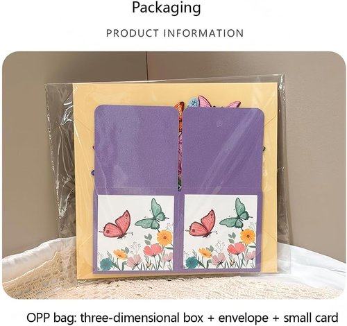 Butterfly & Bouquet Greeting Cards by [Brand Name] - Pop-Up Style with Envelopes | Perfect for Family & Friends