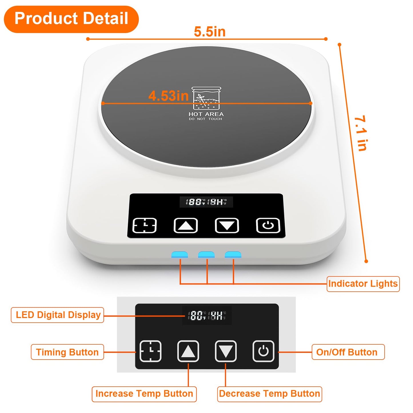 Electric Sourdough Starter Warmer, Upgrade Warming Heating Pad Mat for Sour Dough Starter, Sourdough Heater Proofing Tool for Home Baking with Thermostat Control, Timing, Memory Function (White)