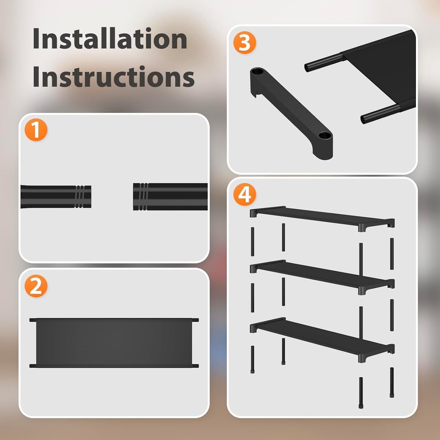 SAN HE Shoe Rack - 2-Tier Stackable Organizer for Closet, Entryway & Garage | Space-Saving Design