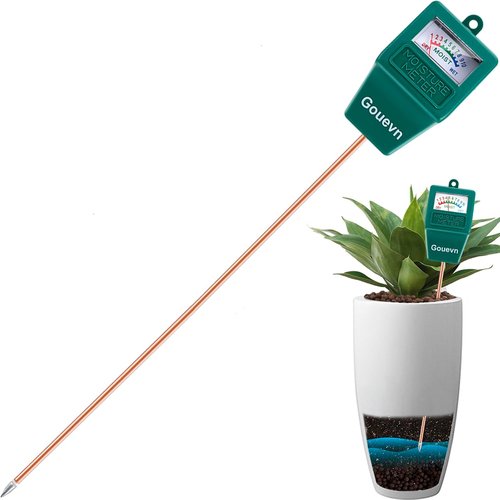 Gouevn Soil Moisture Meter - Long Probe Plant Water Meter for Indoor & Outdoor Use | No Battery Required