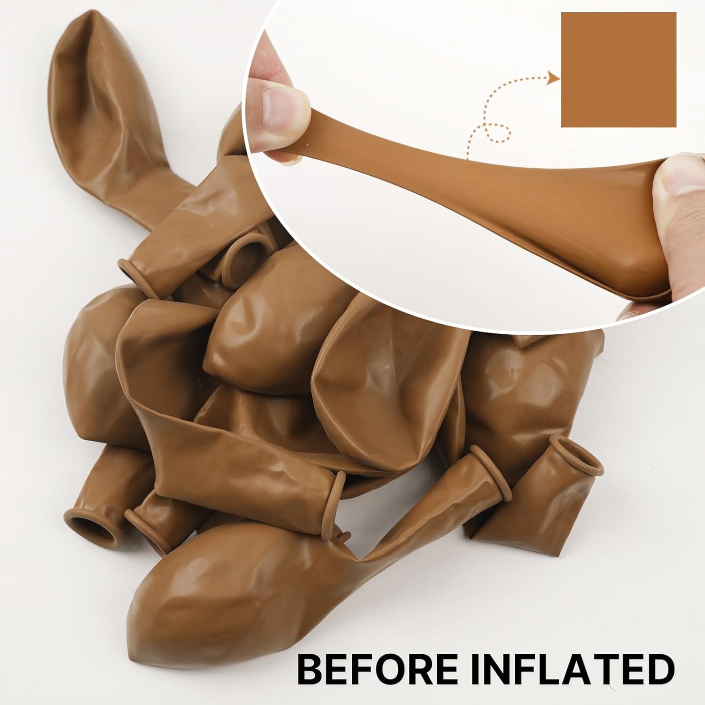 PartyWoo 12-Inch Tan Balloons - 100 Pcs Boho Neutral Latex for Graduation, Birthday & Baby Showers