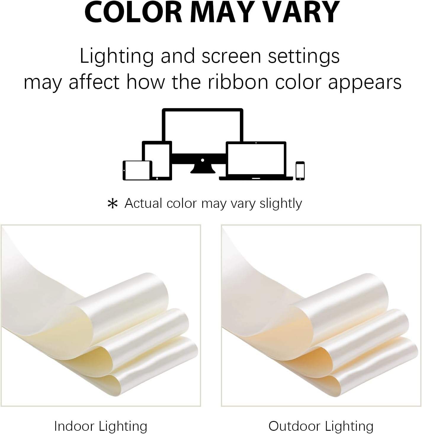 LaRibbons Ivory Satin Ribbon - 3 Inch x 10 Yards | Double-Faced for Bouquets, Gifts & Crafts