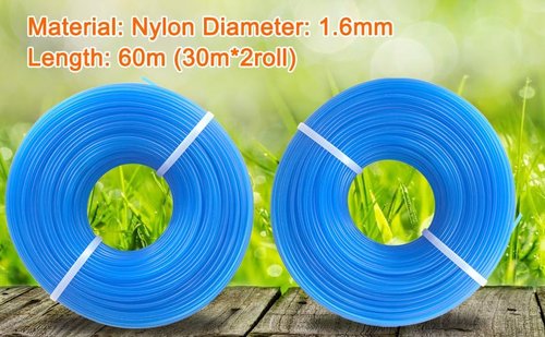 Grass Trimmer Line .065'' | 98ft x 2 Rolls Nylon Blue String Trimmer Spools for Weed Trimmers