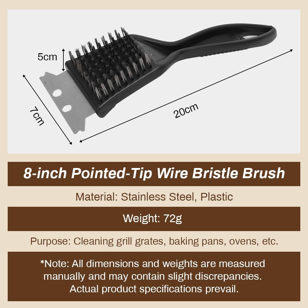 Skiennix Heavy-Duty Grill Brush - Stainless Steel Wire Scraper for Outdoor BBQ Cleaning