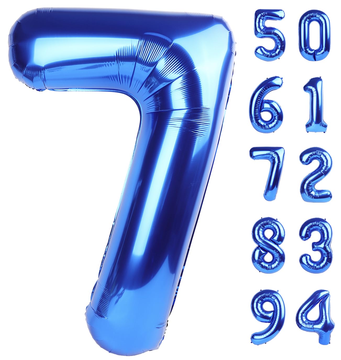 Navy Blue 7 Balloon Number, 40 Inch Nmber Balloons, Blue Party Decorations for 7th Birthday