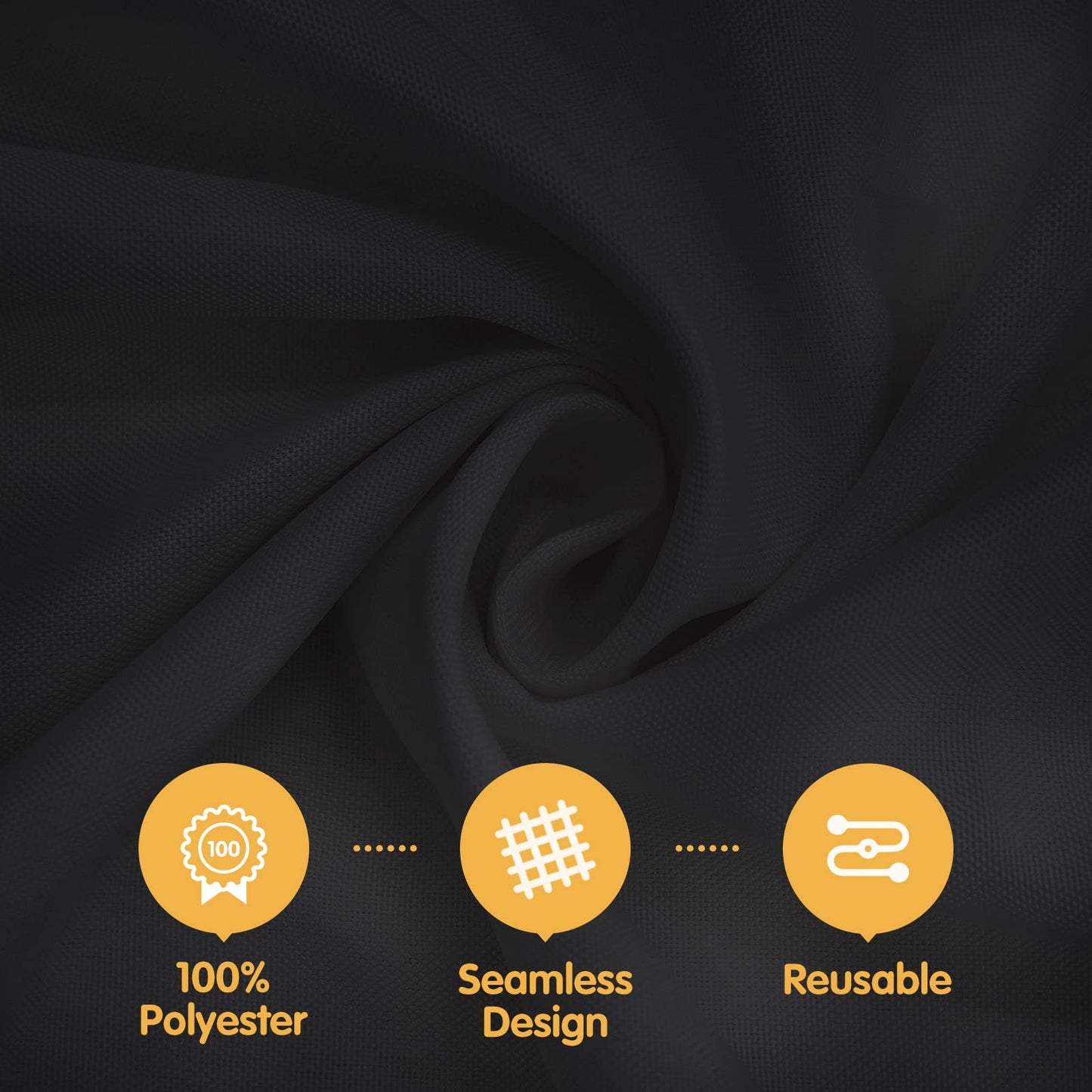 BRILLMAX 10 Pack Black Tablecloths 60 x 102 Inch for 6ft Rectangle Tables - 150 GSM Polyester Fabric, 15" Standard Drop, Water, Stain & Wrinkle Resistant Cloth Cover for Wedding Dining Buffet