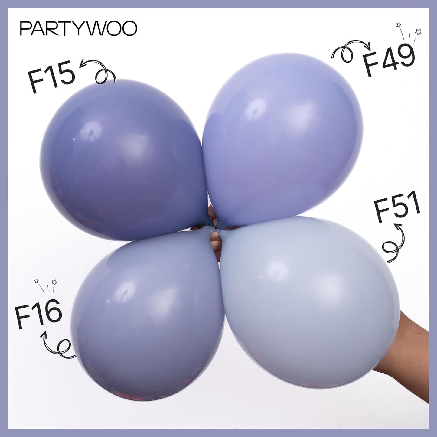 PartyWoo Dusty Blue Balloons - 50pcs 12 Inch Slate Blue Latex Helium Balloons for Events & Celebrations