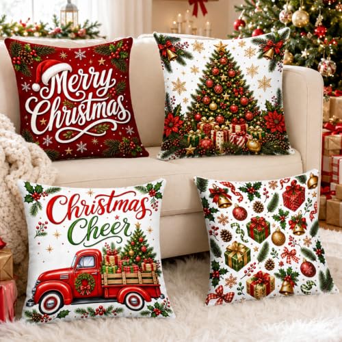 Festive 16-Pack Seasonal Pillow Covers 18x18 Inches - Halloween, Christmas, Fall & Winter Decor