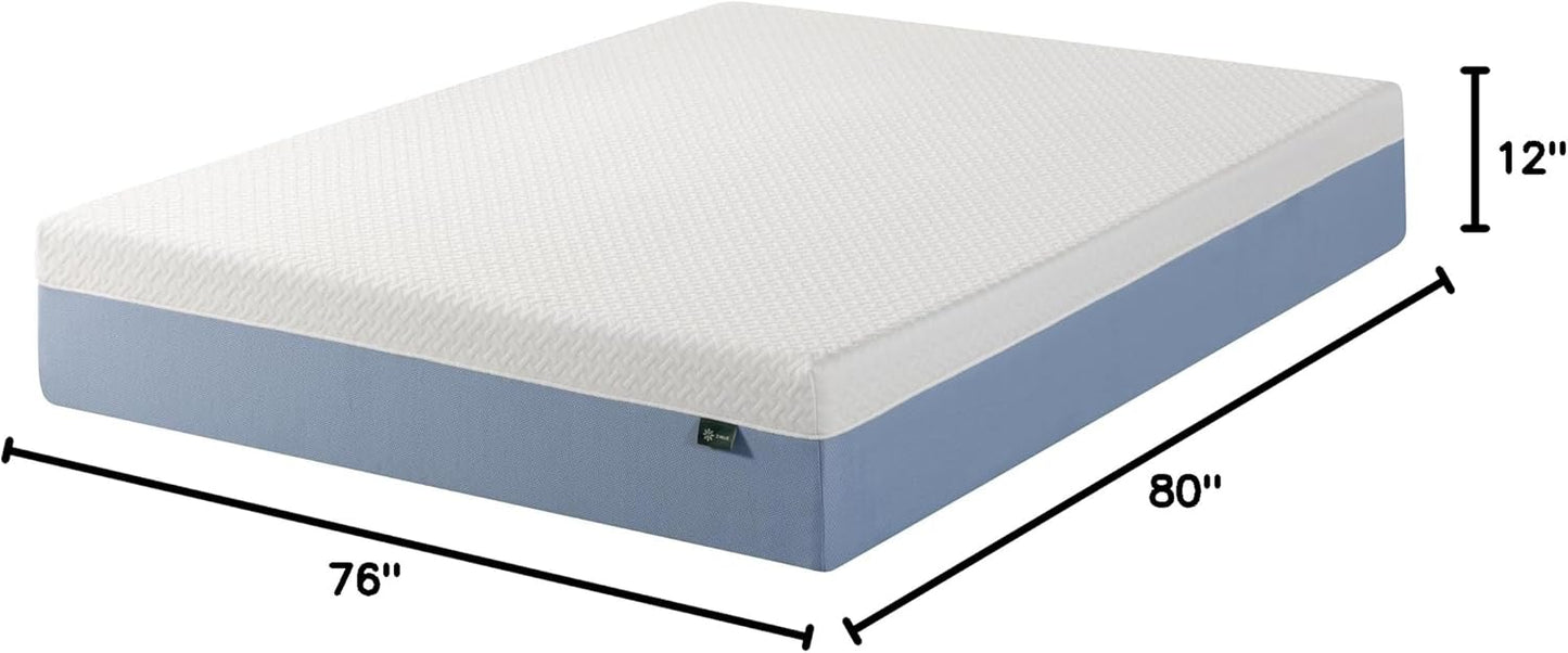Zinus 12 Inch King Cooling Memory Foam Mattress - Medium Feel, Breathable Layers, Fiberglass Free