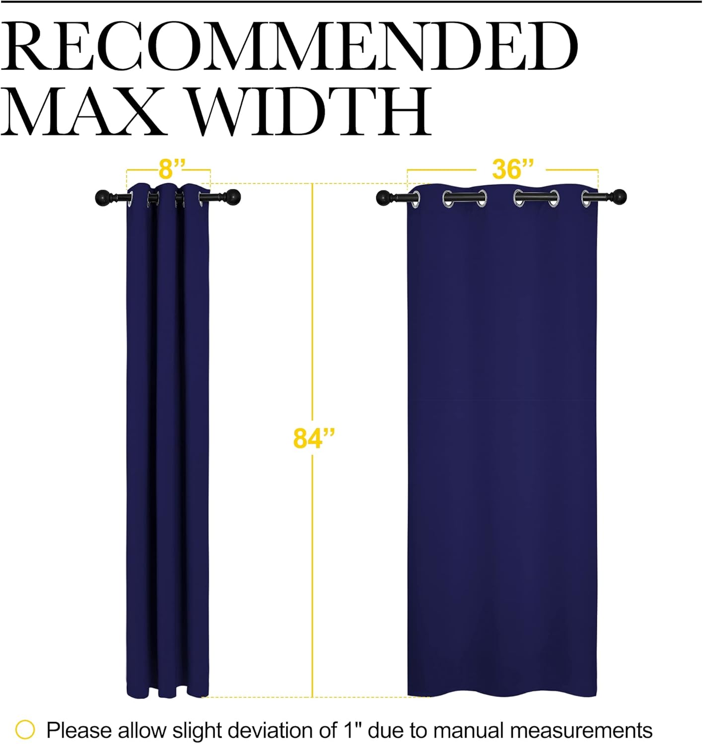 NICETOWN Blackout Curtains - Energy Saving Thermal Insulated Drapes for Living Room | Royal Blue, 42x84 Inch (1 Pair)