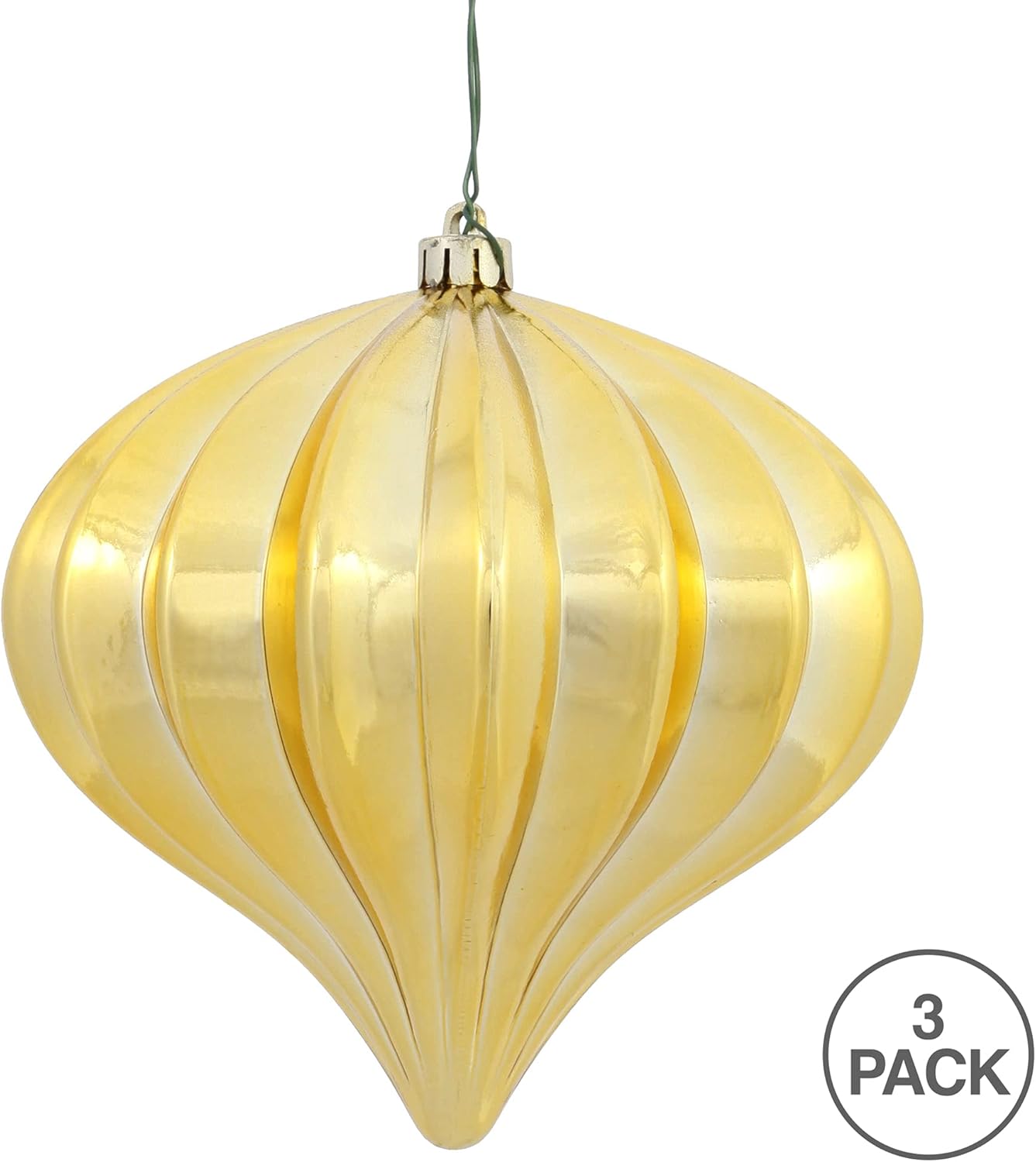 Burnished Orange Matte Onion Christmas Ornaments - UV Treated, Set of 3 by Vickerman