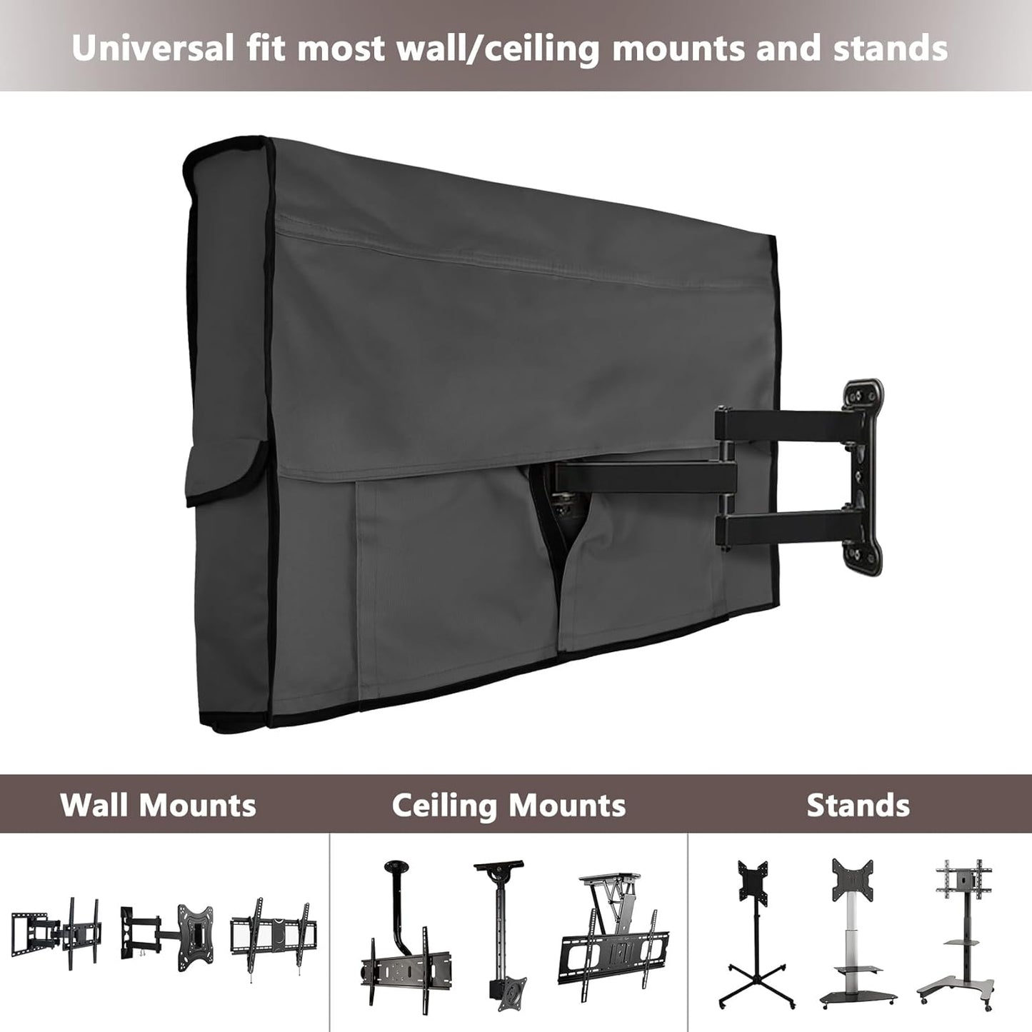 ULTCOVER Waterproof Outdoor TV Cover - Fits 28-32 Inch Flat Screen TVs with Mounts | Black