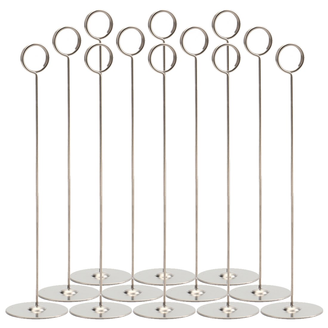 Tosnail 12 Pack 12" Tall Stainless Steel Table Number Holder, Table Card Holder Stand, Place Card Photo Display