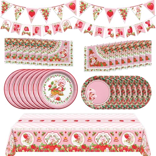 Treasures Gifted Licensed Strawberry Shortcake Party Decorations Set for 16 Guests - Baby Shower & Birthday Supplies