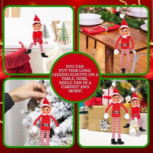 Elfette Plush Toy - Christmas Elf Behaving Badly | Naughty Bendy Doll - 12 Inches