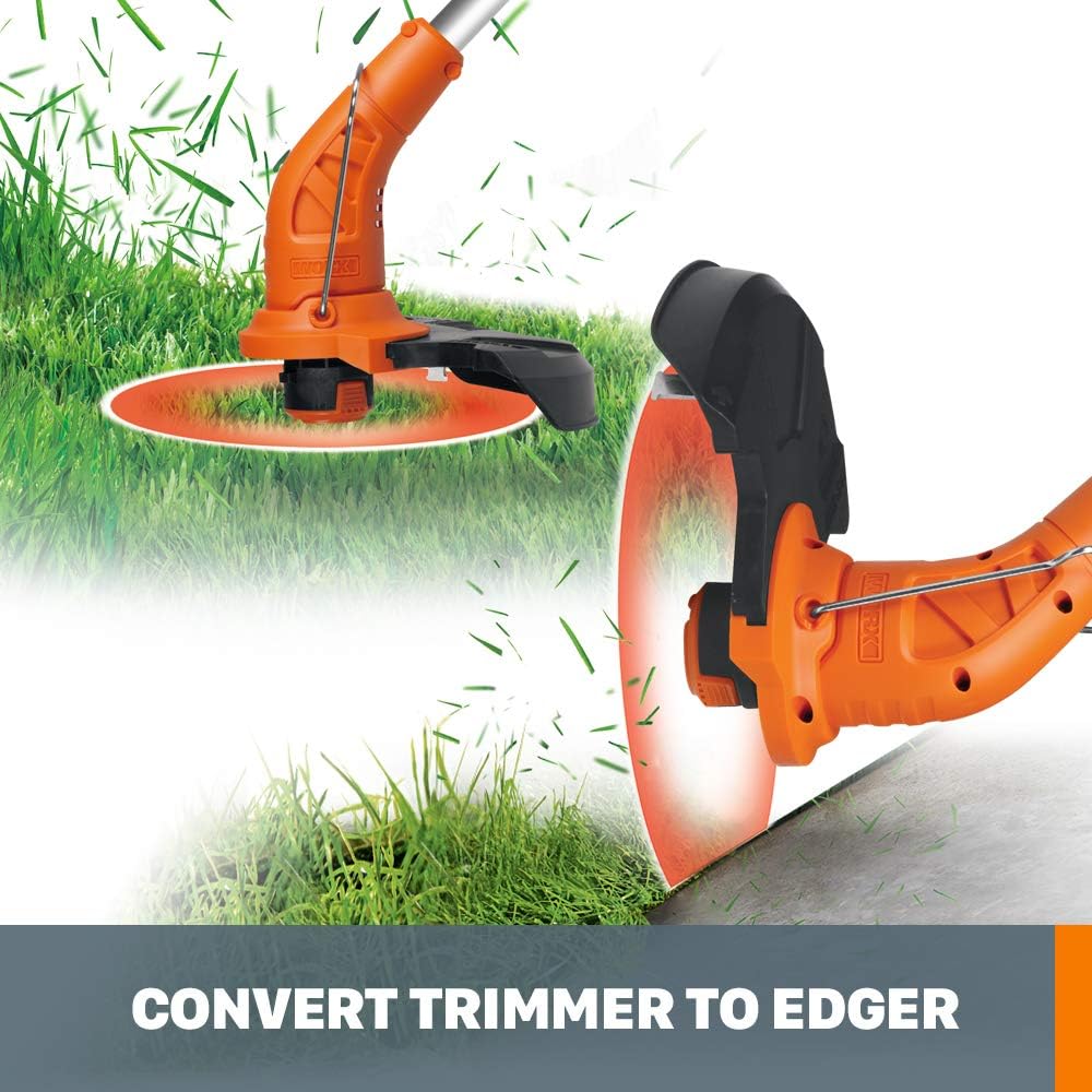 WORX Cordless String Trimmer & Lawn Edger - Lightweight 20V Electric Weed Wacker with Auto Feed, Battery Included