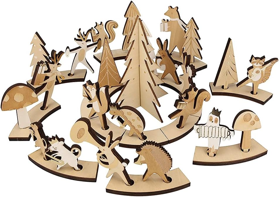 Meri Meri Advent Calendar - Marching Band Suitcase Design for Kids | 9" x 6" x 4" Wooden Fun