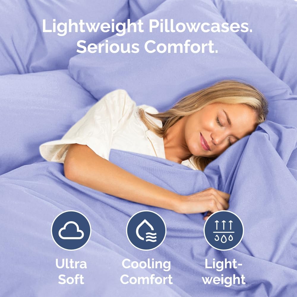 King Standard Pillow Cases by King - Ultra-Soft Hotel Quality Covers | Fade-Free & Wrinkle Resistant - Lavender - Set of 2