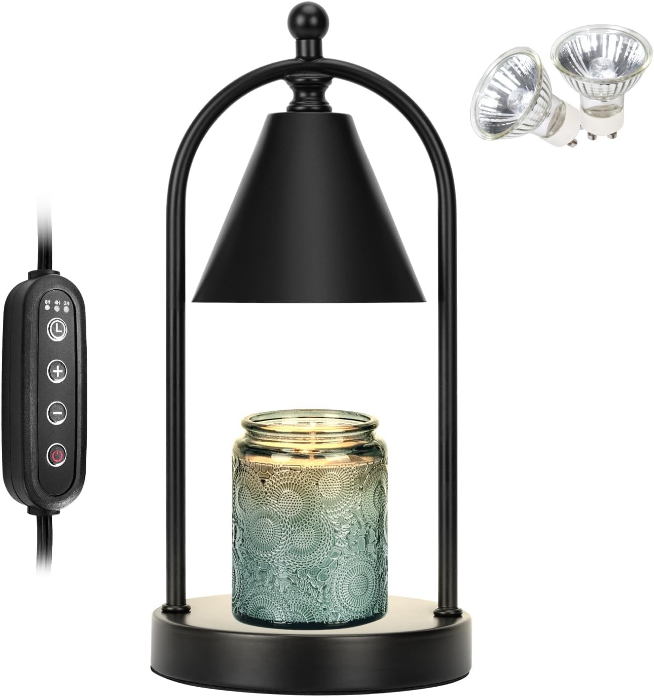 Soilsiu Candle Warmer Lamp - Dimmable Electric Light for Wax Melts & Home Decor | Timer & 2 Bulbs Included