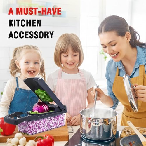 14-in-1 Vegetable Chopper by [Brand Name] - Versatile Food Dicer & Mandoline Slicer for Quick Meal Prep