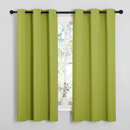 NICETOWN Fresh Green Blackout Curtains - Thermal Insulated Drapes for Small Windows | 40" Length, 29" Wide, 2 Panels