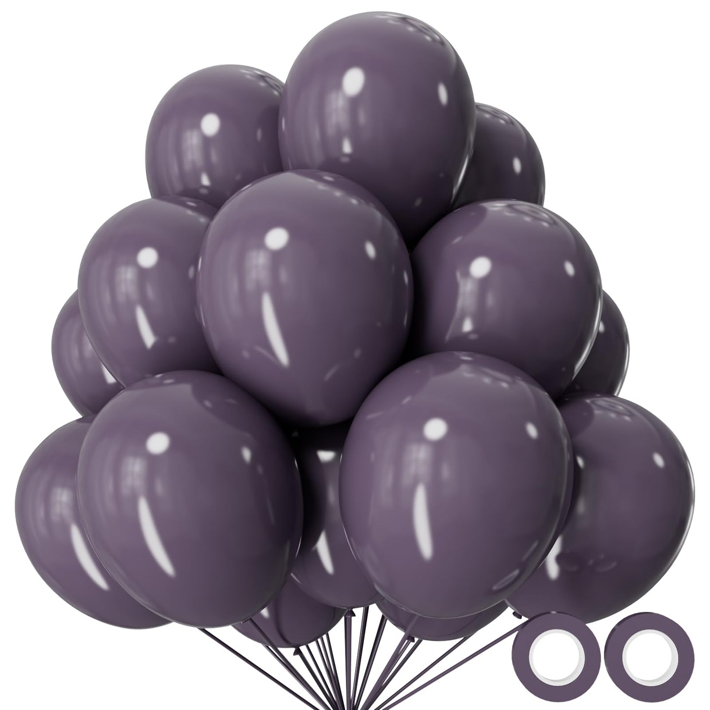110pcs Dusty Purple Balloon 12 Inch, Dusty Purple Latex Balloons for Birthday Party Baby Shower Wedding(with 2 Ribbons).
