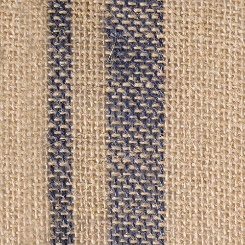 DII Jute Burlap Table Runner 14x108 Double Border Blue for Kitchen & Dining