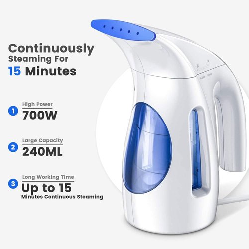 HiLIFE Portable Clothes Steamer - 700W Handheld Design with 240ml Capacity | Ocean Blue, Wrinkle Remover