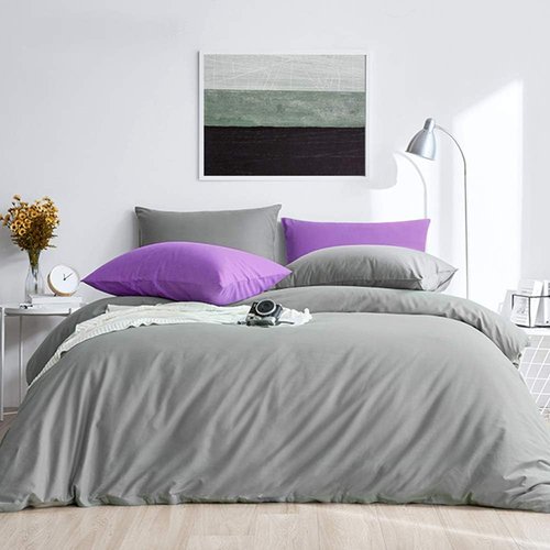 FLXXIE King Pillow Cases - Soft Microfiber Covers with Envelope Closure | Wrinkle & Stain Resistant, 20x36, Dark Grey