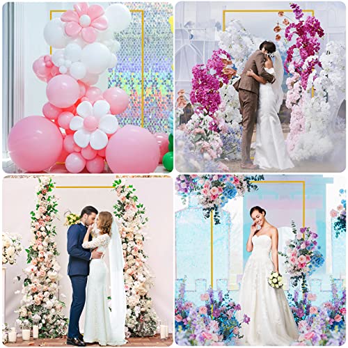 Fomcet Gold Metal Square Backdrop Stand 6.6ft x 4ft Wedding Arch Frame
